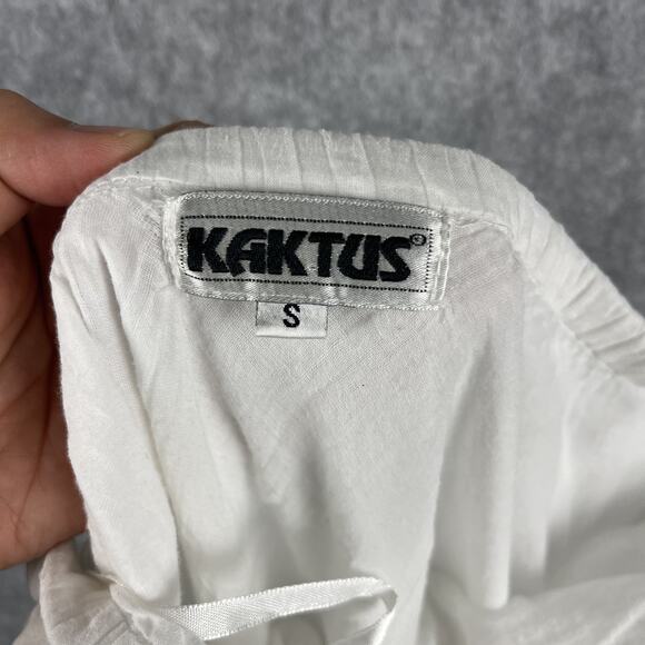 Kaktus Tiered Maxi Skirt Womens Small White Embellished Boho Cottage Gypsy Fairy - Picture 6 of 16